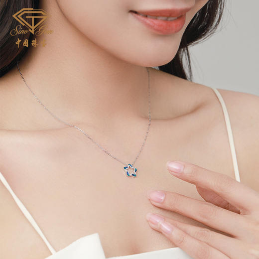 PT950铂金繁星钻石项链 星星珐琅套链 商品图5