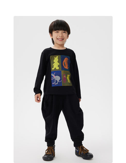 江南布衣童  22年秋款 宽松可爱立体装饰锥形长裤  1M8E10820 商品图5