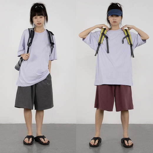 CryingCenter 深灰两色针织橡筋腰卫裤短裤通勤休闲日系 哭喊中心 商品图3