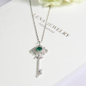 开启你的心锁丨祖母绿keys项链