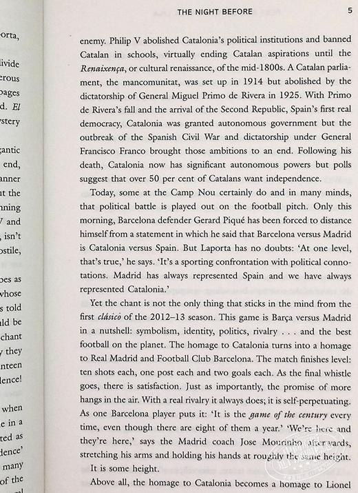 【中商原版】西班牙世纪对决：巴萨与皇马 英文原版 Fear and Loathing in La Liga: Barcelona vs Real Madrid Sid Lowe 足球 商品图8