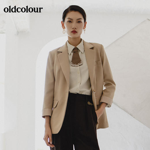 oldcolour春秋季纯色商场同款西装外套女GN31048818 商品图3