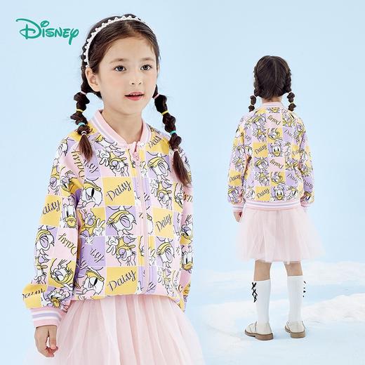 【商场同款】迪士尼童装 儿童春秋加绒保暖外套黛丝满印女童棒球服 商品图2