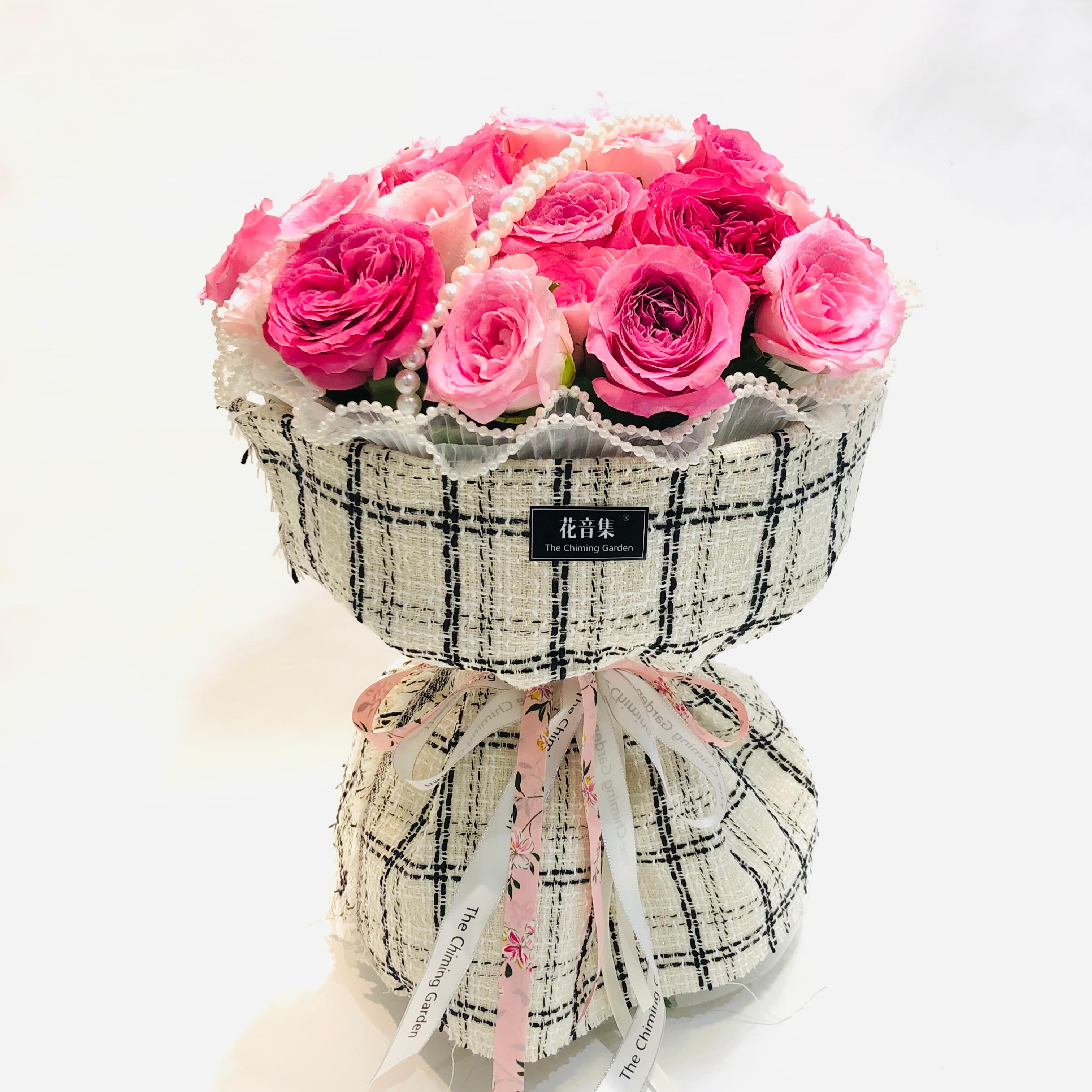 33&52支小香风玫粉色玫瑰花束