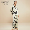 金三塔100%桑蚕丝丝滑时尚宽松版型女士动物几何 真丝睡衣印花衣裤套家居服 YSFCD201 商品缩略图0