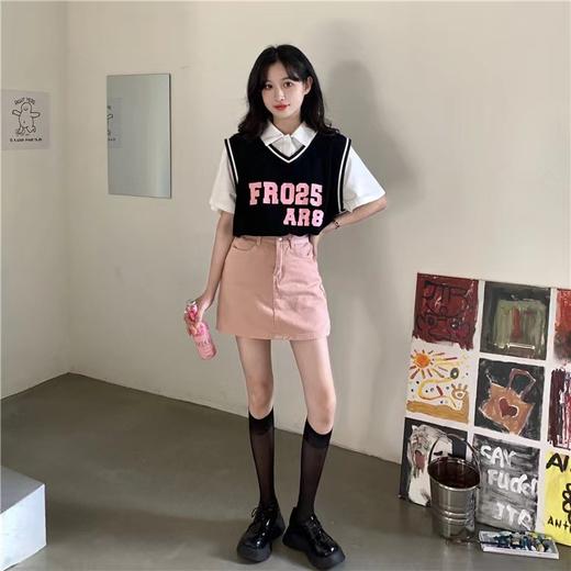 （清仓现货）【社群供A】假两件短袖T恤设计感宽松篮球服中长款上衣涤纶2 商品图4