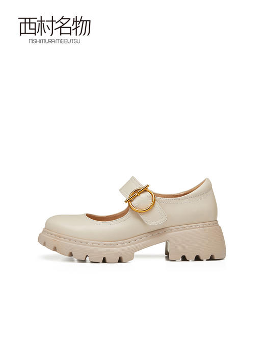 西村名物2022秋季新款厚底玛丽珍增高女复古学院风JK小皮鞋36871 商品图2