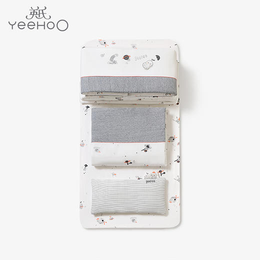 英氏婴儿新品太空刷毛系列床围被套枕头床笠床上用品YEYBJ02004A 商品图0