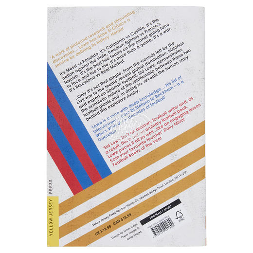 【中商原版】西班牙世纪对决：巴萨与皇马 英文原版 Fear and Loathing in La Liga: Barcelona vs Real Madrid Sid Lowe 足球 商品图1