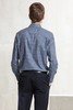 callisto全棉色织蓝色格纹意式领衬衫  FQSTL108C 商品缩略图1
