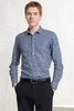 callisto全棉色织蓝色格纹意式领衬衫  FQSTL108C 商品缩略图0