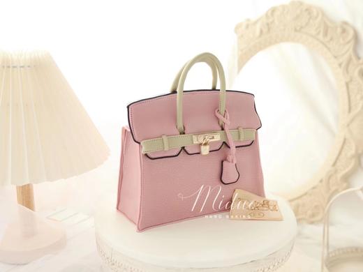 女士款 Hermes爱马仕包包 复古粉色手提袋 奢侈品 立体包包 高端 手工翻糖蛋糕（需要提前2-3天预约下单，详情可以咨询客服） 商品图1