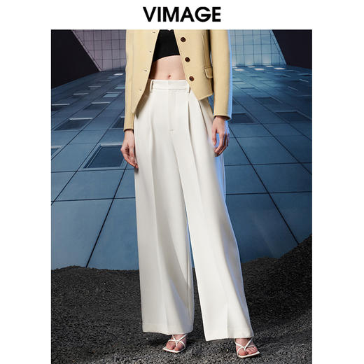 VIMAGE/纬漫纪秋季新款高腰宽松显瘦休闲裤V1805410 商品图2