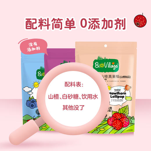 碧欧奇山楂真果棒，山楂棒棒糖，无添加，多种合口味儿童健康零食山楂棒 商品图3