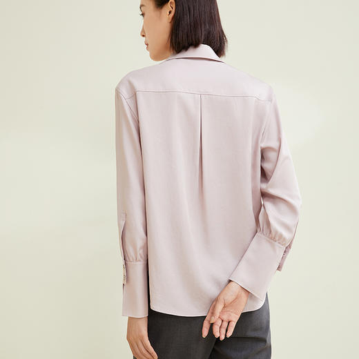 玳莎尖领略宽松式天丝衬衫女优雅气质设计感长袖上衣  CC31313 商品图2