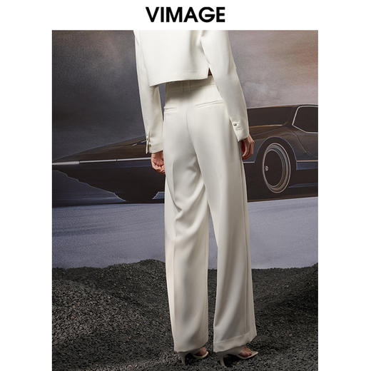 VIMAGE/纬漫纪秋季新款高腰宽松显瘦休闲裤V1805410 商品图4