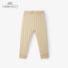 英氏儿童打底裤新款女童秋冬双层保暖长裤毛线裤YRKDJ32262A