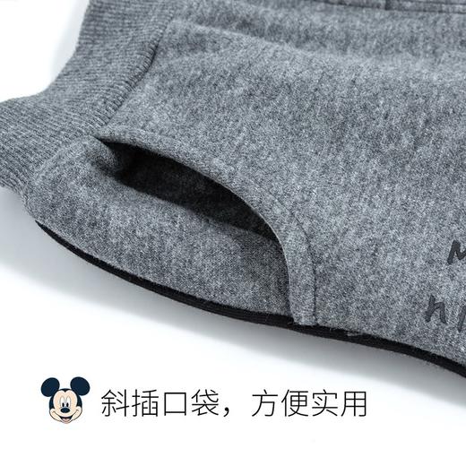 迪士尼童装 男童休闲长裤米奇印花春秋新品儿童加绒裤子223K1328 商品图7