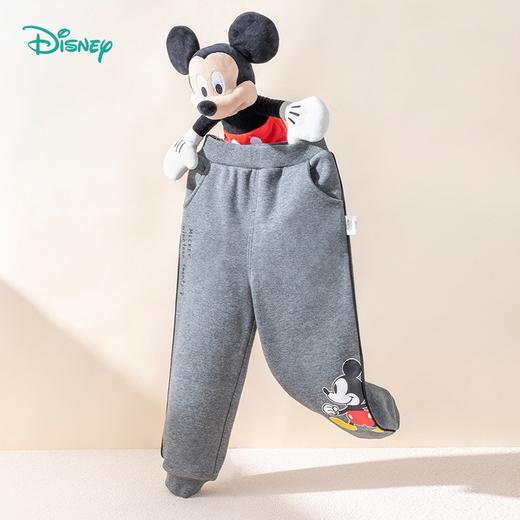 迪士尼童装 男童休闲长裤米奇印花春秋新品儿童加绒裤子223K1328 商品图4