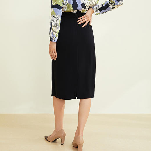 玳莎简约高腰设计感半身裙女气质显瘦秋季新款直筒中长款裙子  CC34301 商品图2