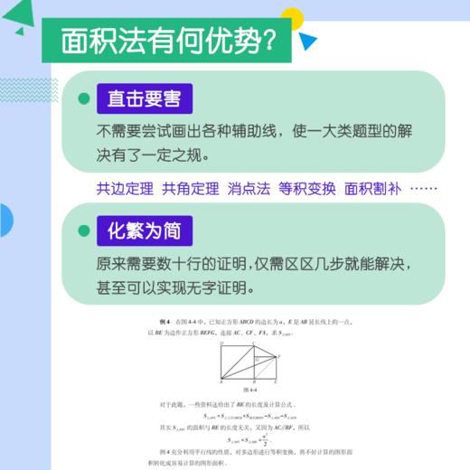 仁者wu敌面积法：巧思妙解学几何 张景中院士数学科普 几何思维 数学 简史 几何 代数 微积分 概率 商品图2