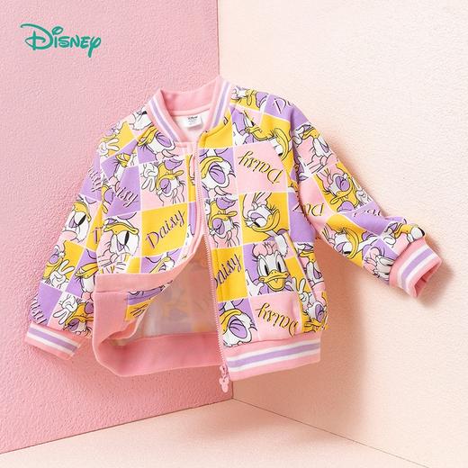 【商场同款】迪士尼童装 儿童春秋加绒保暖外套黛丝满印女童棒球服 商品图3