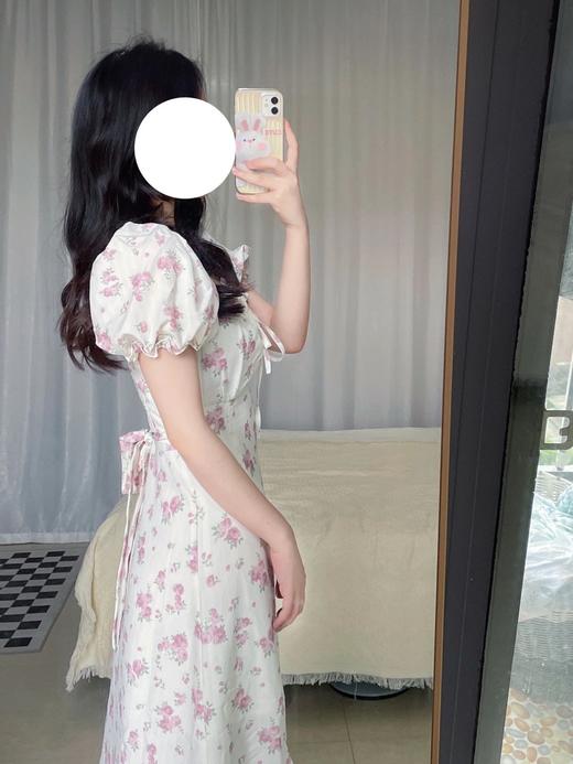 （清仓现货）【社群供G】法式复古收腰碎花连衣裙涤纶2 商品图3