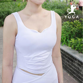 壁虎瑜伽【2208SY187】V领防震聚拢瑜伽背心（有胸垫）【5天发货】