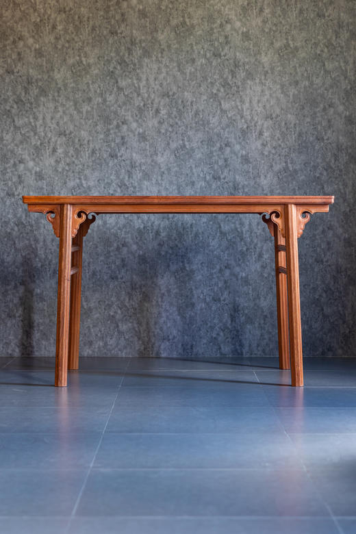 红桥红  家具严选  缅甸花梨（大果紫檀）【132 瓜棱腿云牙小画案】 商品图5