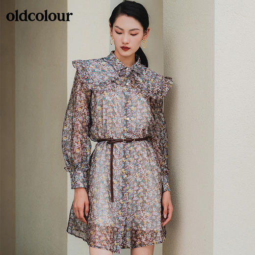 oldcolour欧珂2021秋商场同款长袖连衣裙女GN31103844 商品图0