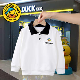 G.DUCK儿童polo衫长袖春秋童装男童翻领上衣中大童卫衣女童衬衫春秋洋气