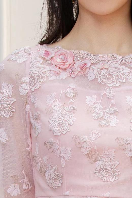 粉红玛丽气质性感蕾丝连衣裙 商品图2