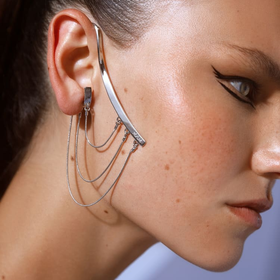 订购6周到｜MAM-Draped Chain-银色垂链 耳挂（右耳单只）［西班牙设计师］