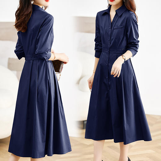 新款时尚，潮流气质显瘦翻领连衣裙HR-XSILU370 商品图1