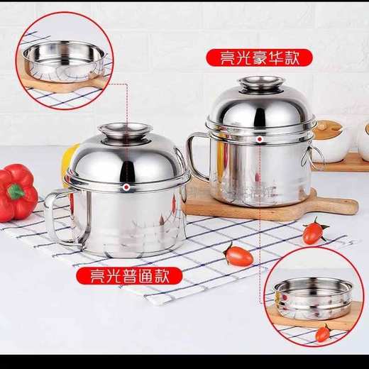 戴德生活馆雅坚 不锈钢饭盒便当盒学生圆形饭缸成人带盖大碗快餐杯2层分格 商品图0