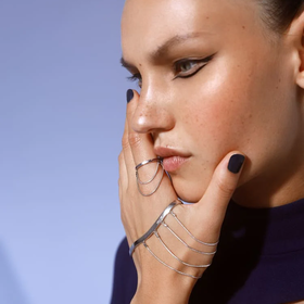 北京仓｜MAM-Flow Chain-流苏 戒指+手环 套装（银色 左手）［西班牙设计师］