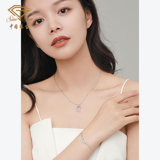 「框显魅力」PT950铂金几何项链套链 商品图6