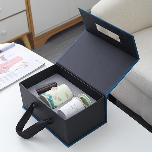 银杯子鎏银茶杯陶瓷家用茶水分离泡茶杯马克杯办公杯水杯礼品 商品图2