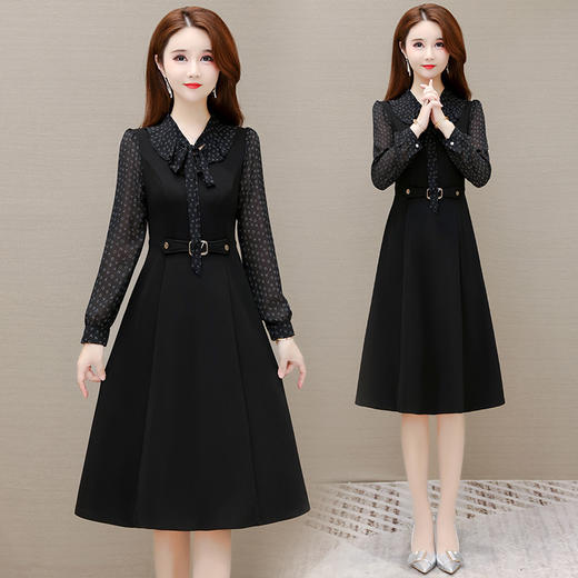 YWE 928801修身显瘦连衣裙气质优雅中长款时尚A字裙 商品图0