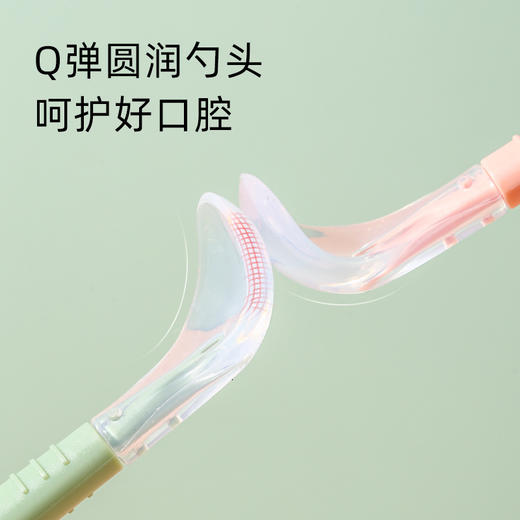 【双头喂养勺，细腻刮泥轻松搞定】宝宝婴儿苹果刮泥勺 水果果泥勺 儿童硅胶勺 316不锈钢喂养勺 双头两用-QQ 商品图3
