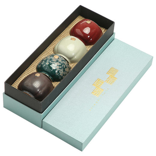 「窑变工艺！精致礼盒装」日式窑变茶杯 陶瓷功夫茶具单杯主人杯个人杯4杯套装礼品餐饮用具 商品图4