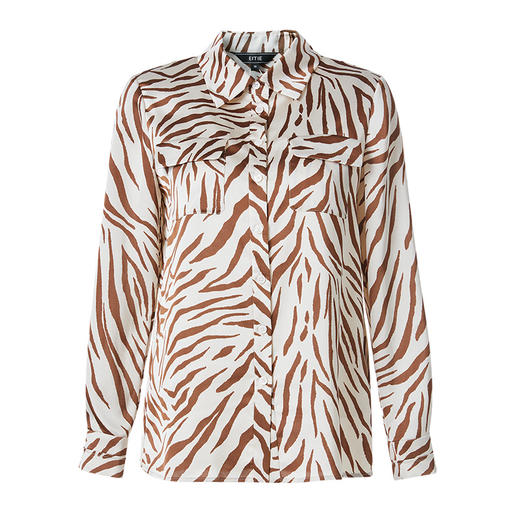 EITIE爱特爱秋季新款修身显瘦百搭印花收腰衬衣上衣6709421 商品图5