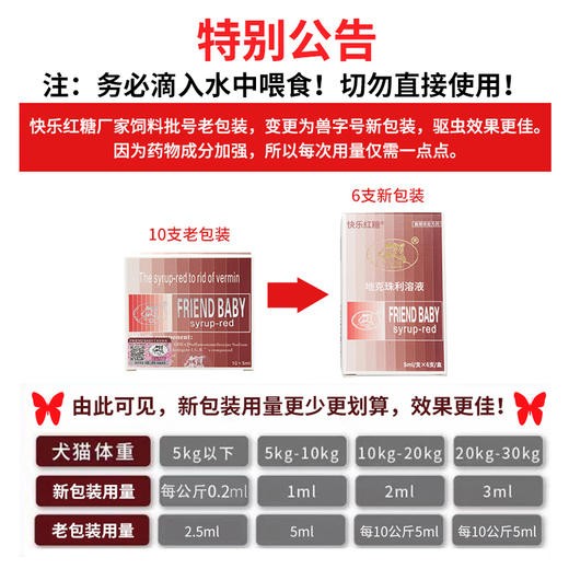 旺宝快乐红糖溶液6支装 体内驱虫 专治球弓形虫预防血便犬猫腹泻 调理肠胃 商品图1