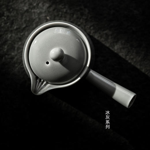 「素雅灵动！无由陶瓷侧把壶」日式手工冰灰釉小茶壶功夫茶具泡茶单壶普洱急需壶餐饮用具 商品图1