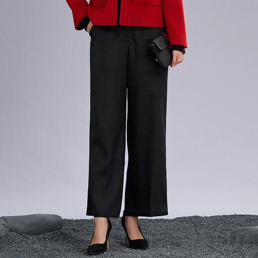 TANGY Collection/天意精品2022年秋冬新品时色系列茛绸长裤 商品图4
