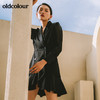 oldcolour欧珂春秋商场同款纯色收腰显瘦长袖连衣裙女GN31103819 商品缩略图3