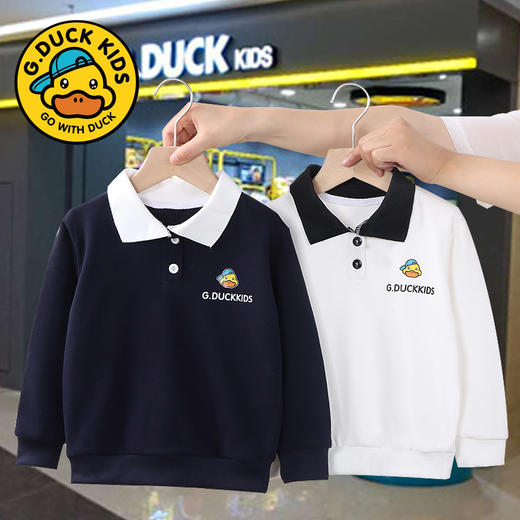 G.DUCK儿童polo衫长袖春秋童装男童翻领上衣中大童卫衣女童衬衫春秋洋气 商品图2
