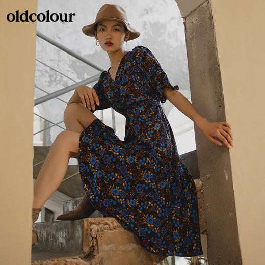 oldcolour夏季商场同款碎花时尚经典中袖连衣裙女GN31102820 商品图5