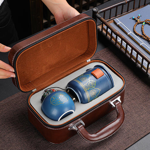 「精美礼盒装！便携快客杯套装」茶具全套快客杯一壶三杯陶瓷户外便携式旅行茶具功夫茶具餐饮用具父亲节礼物 商品图0