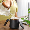 「精美礼盒装！陶瓷木柄杯」粗陶马克杯办公茶水分离杯带盖木把手柄过滤泡茶杯居家日用餐饮用具个人茶水杯 商品缩略图2
